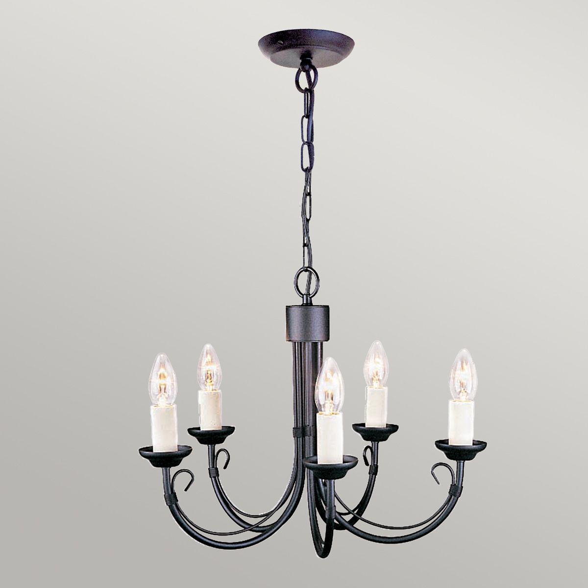 Elstead Chartwell 5 Light Chandelier - Black