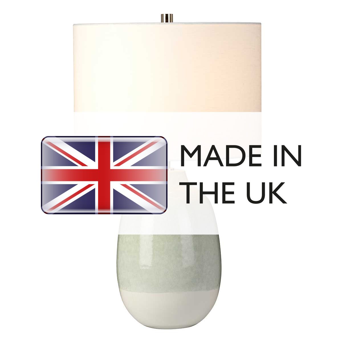 Elstead Chelsfield Single Table Lamp - Pale Green & White