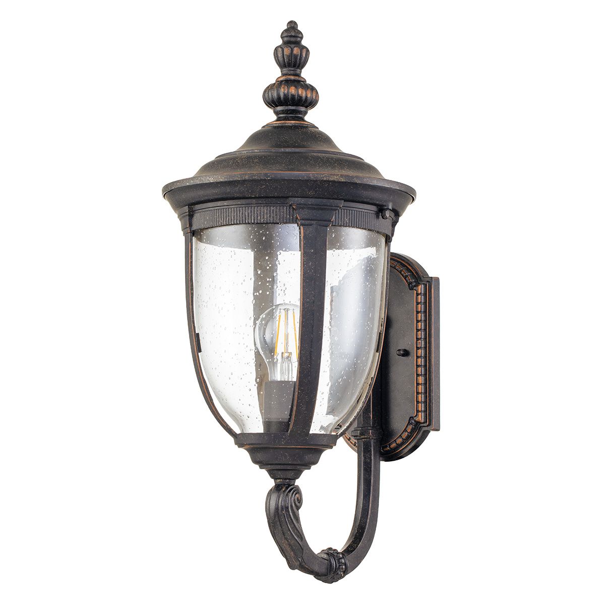 Elstead Cleveland Single Medium Up Wall Lantern - Weathered Bronze