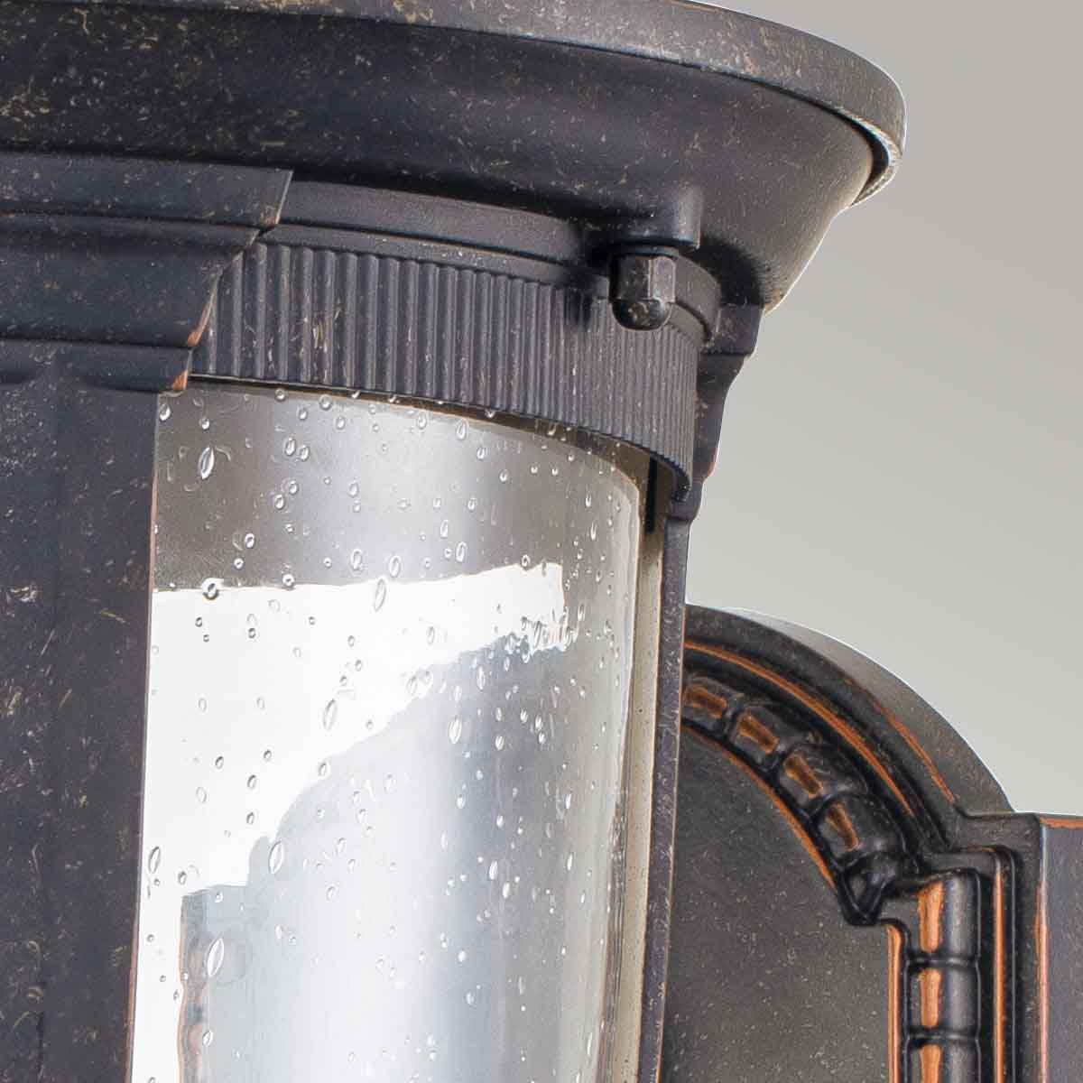 Elstead Cleveland Single Medium Up Wall Lantern - Weathered Bronze