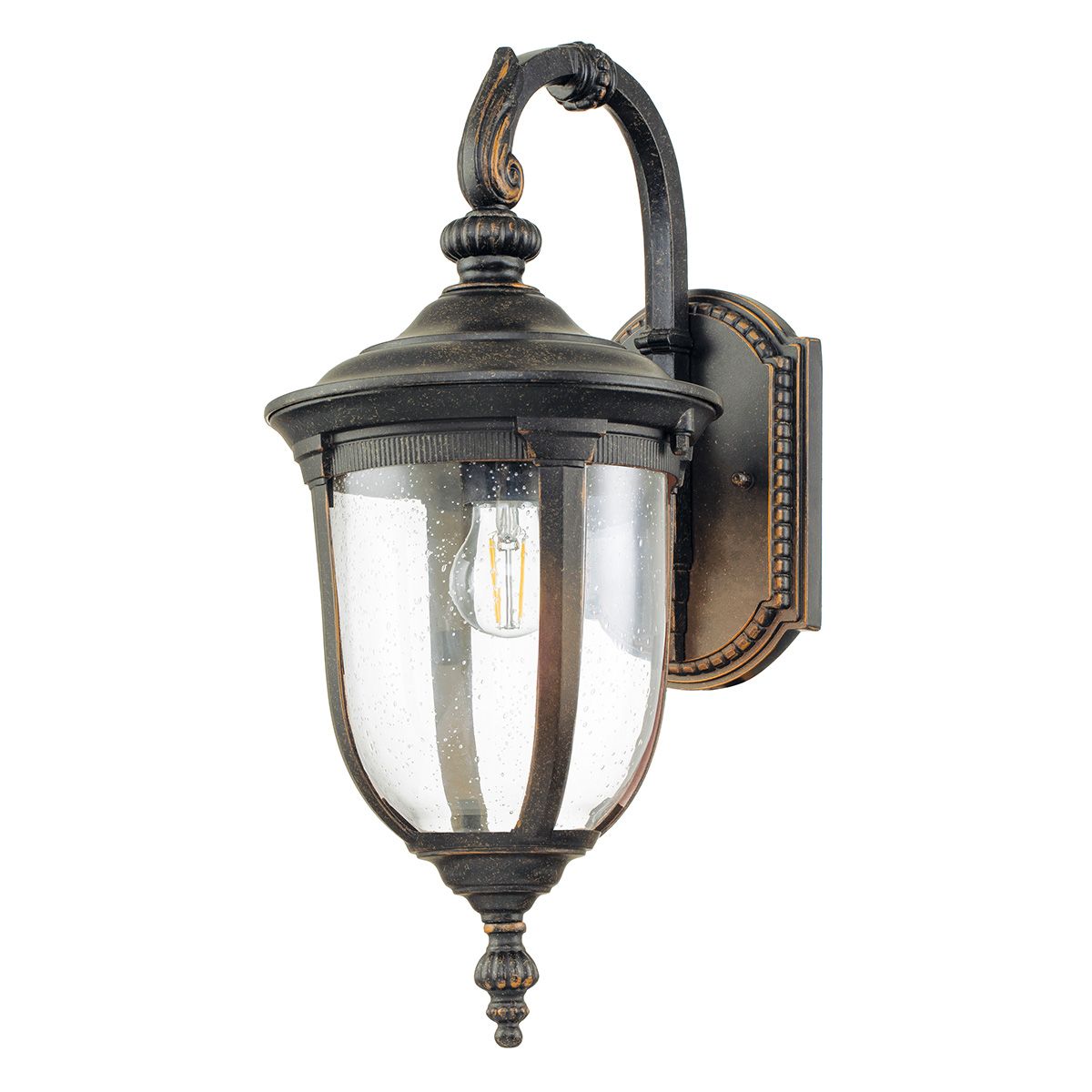 Elstead Cleveland Single Medium Down Wall Lantern - Weathered Bronze