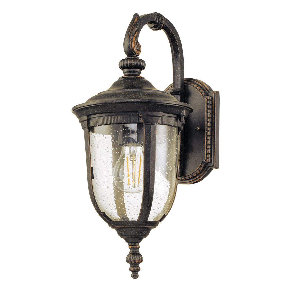Elstead Cleveland Single Small Down Wall Lantern - Weathered Bronze
