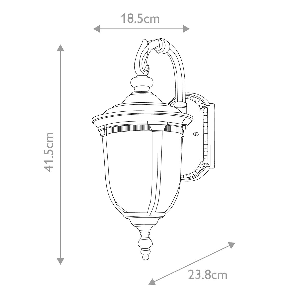 Elstead Cleveland Single Small Down Wall Lantern - Weathered Bronze
