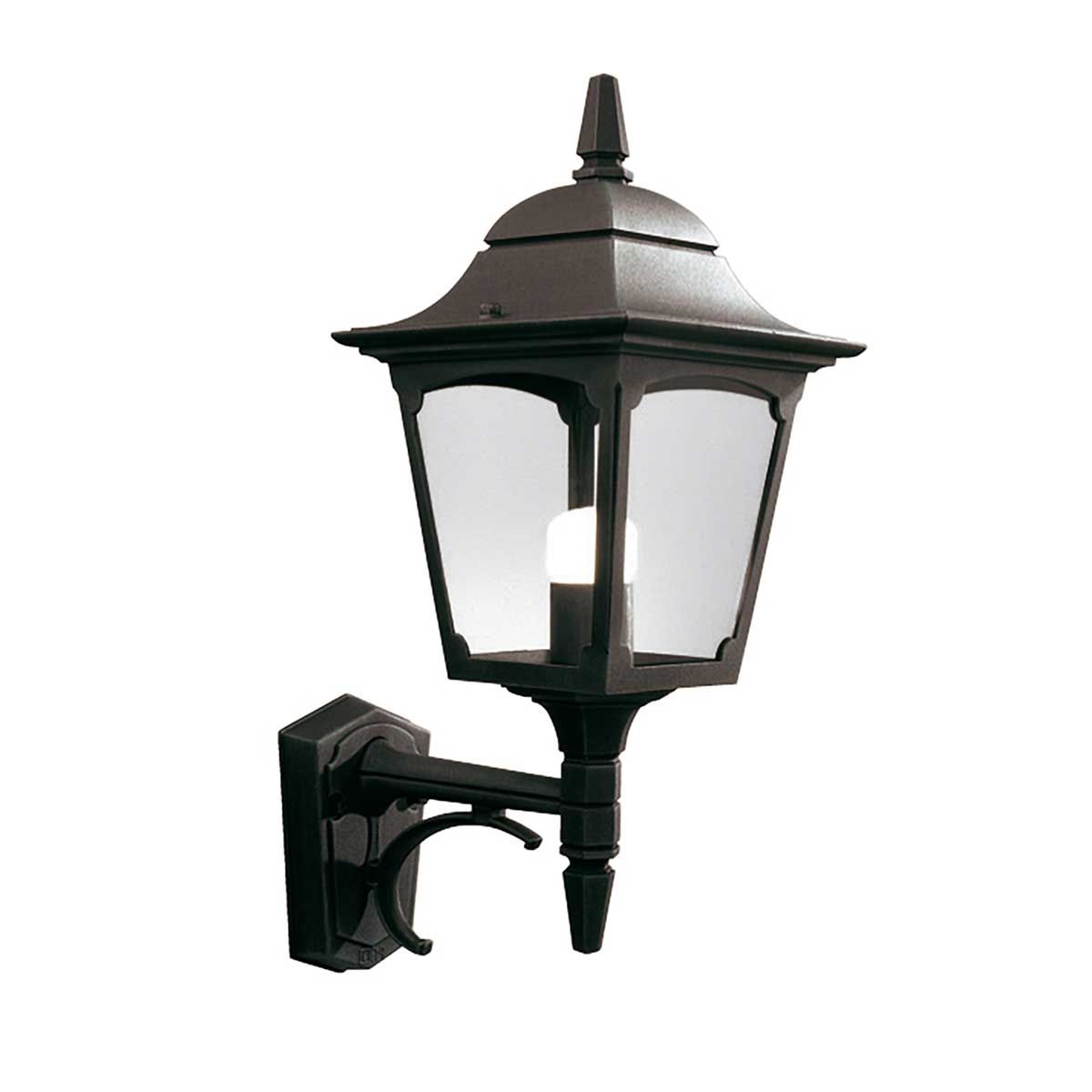 Elstead Chapel Single Up Wall Lantern - Black