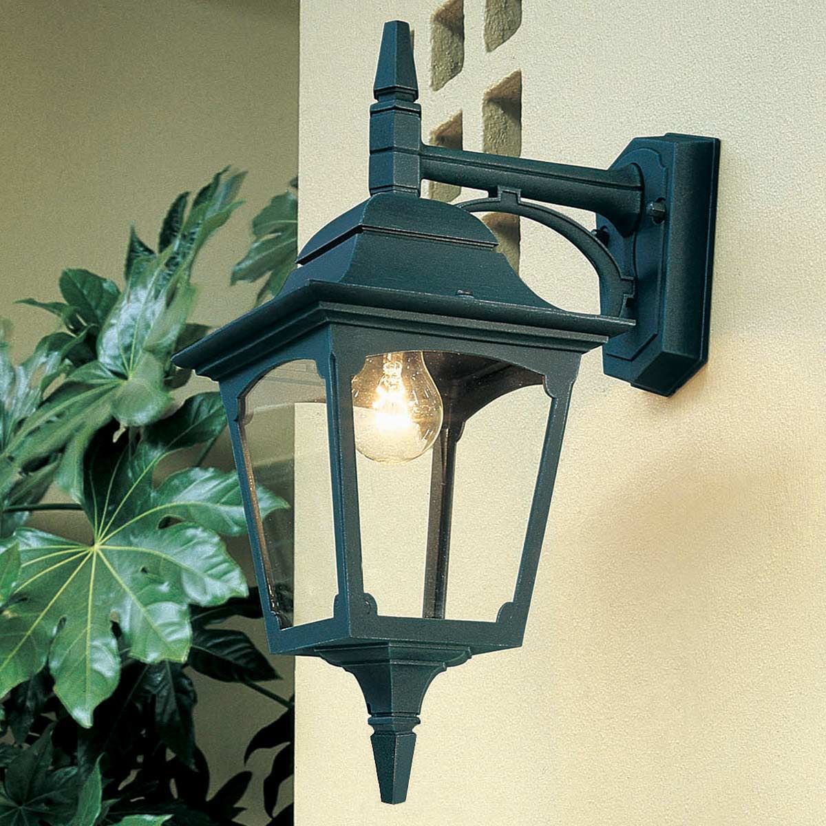 Elstead Chapel Single Down Wall Lantern - Black