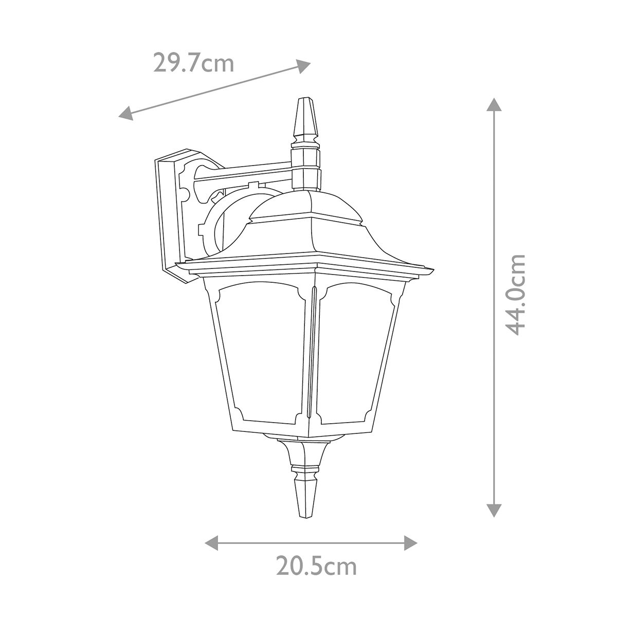 Elstead Chapel Single Down Wall Lantern - Black