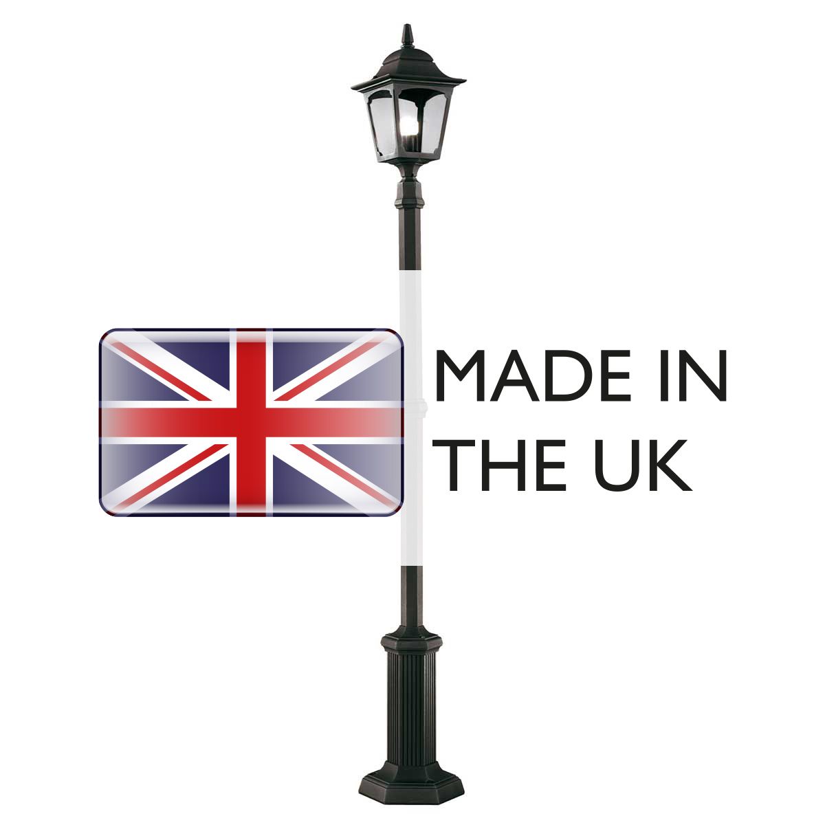 Elstead Chapel Single Lamp Post - Black
