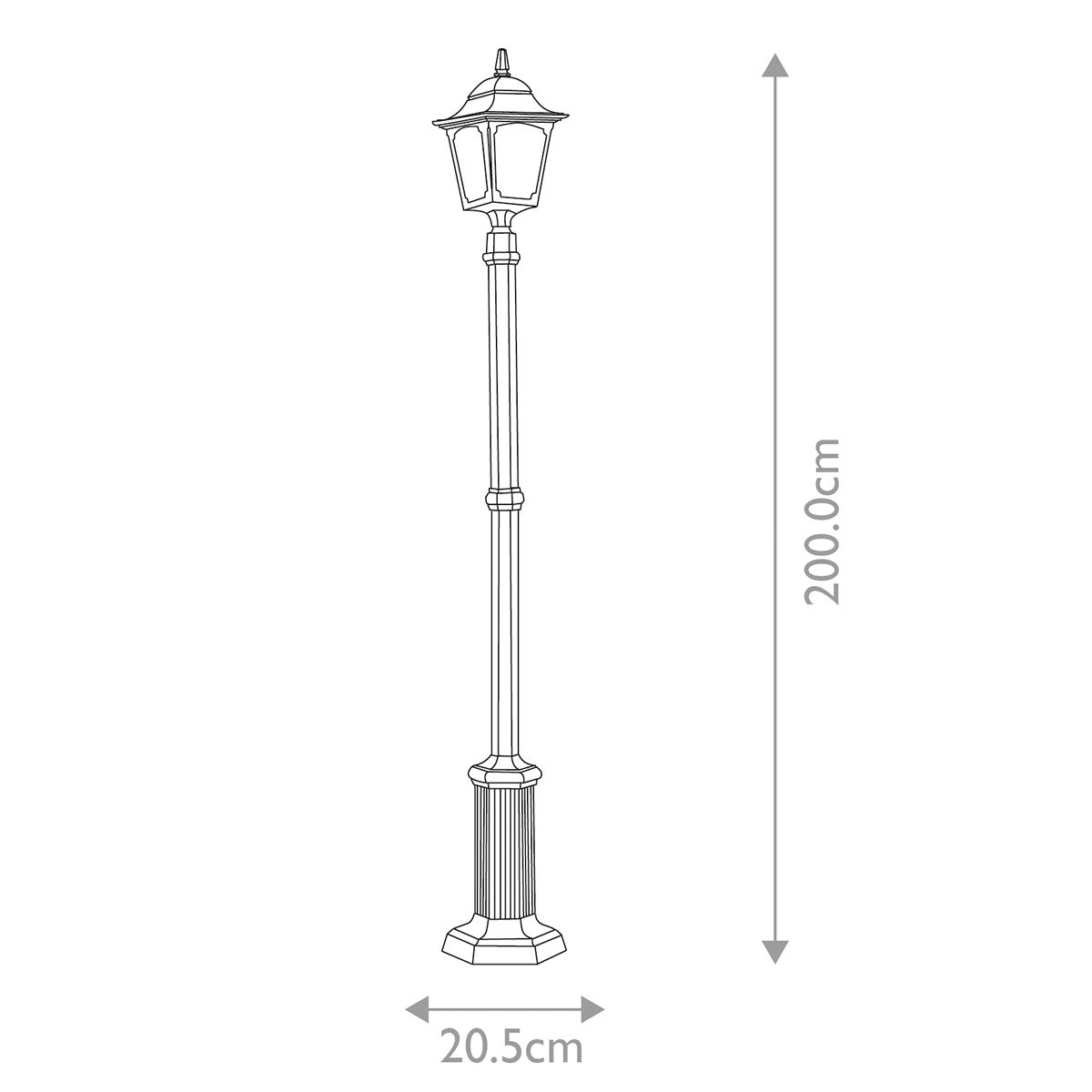 Elstead Chapel Single Lamp Post - Black
