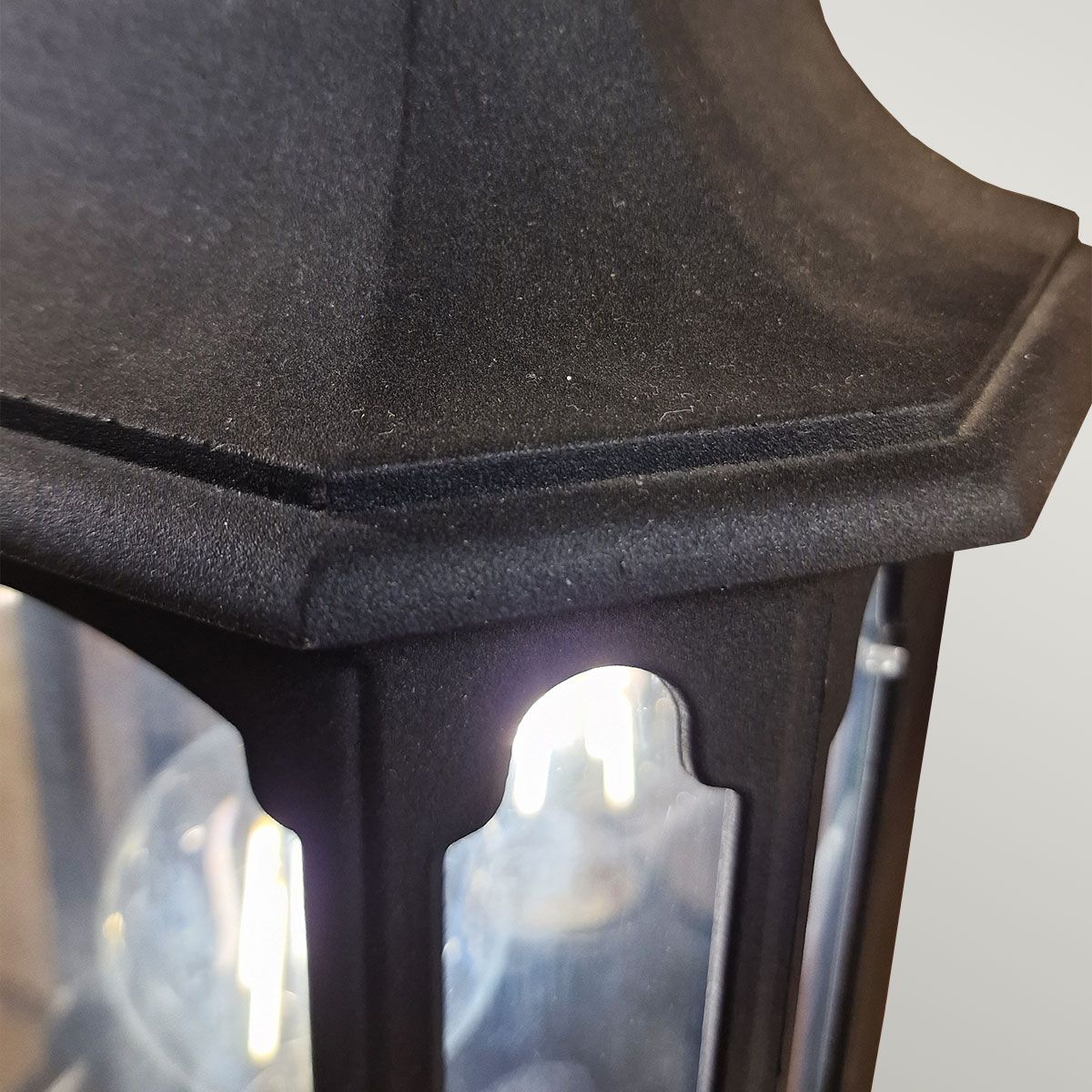 Elstead Chapel Single Small Half Lantern - Black