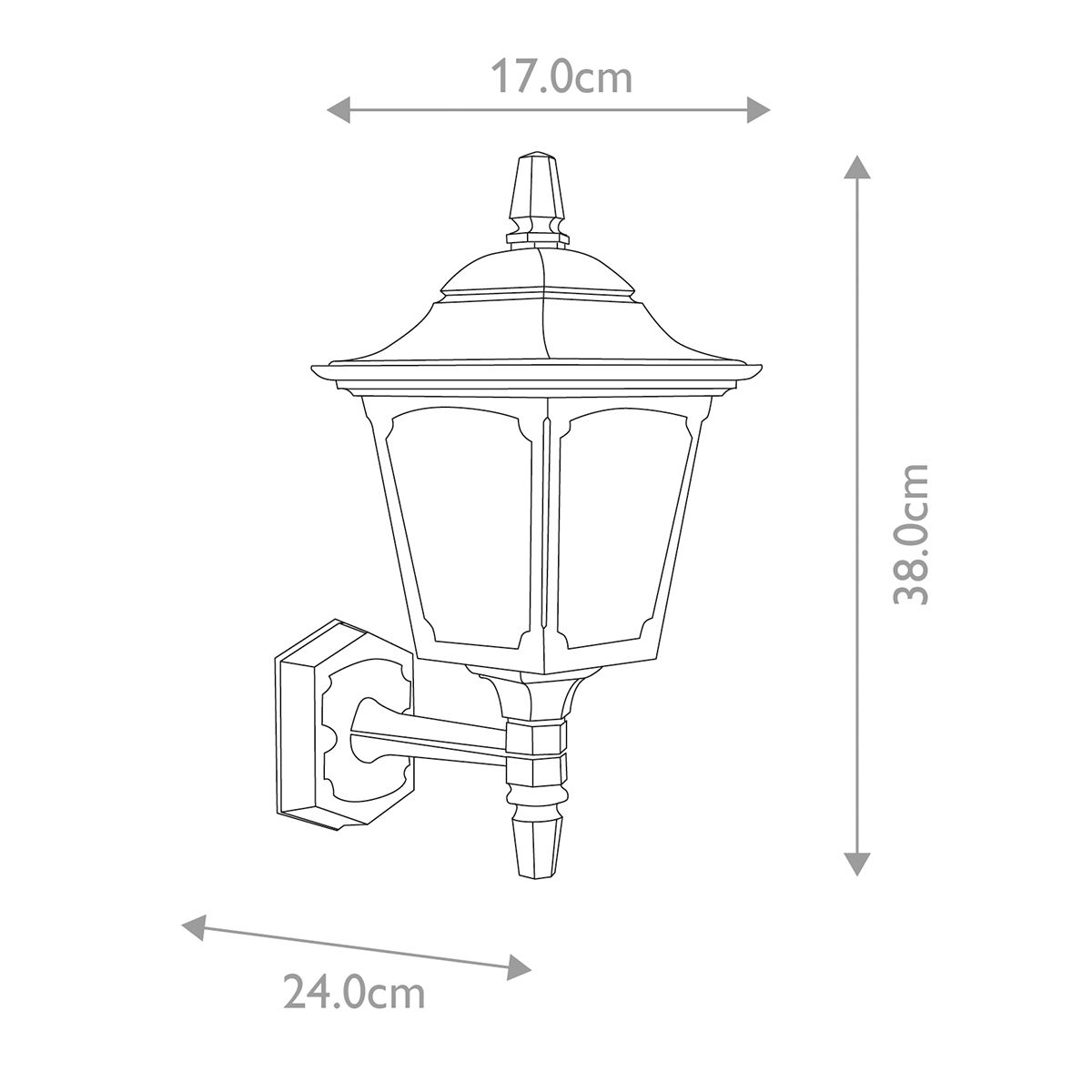 Elstead Chapel Mini Single Up Wall Lantern - Black