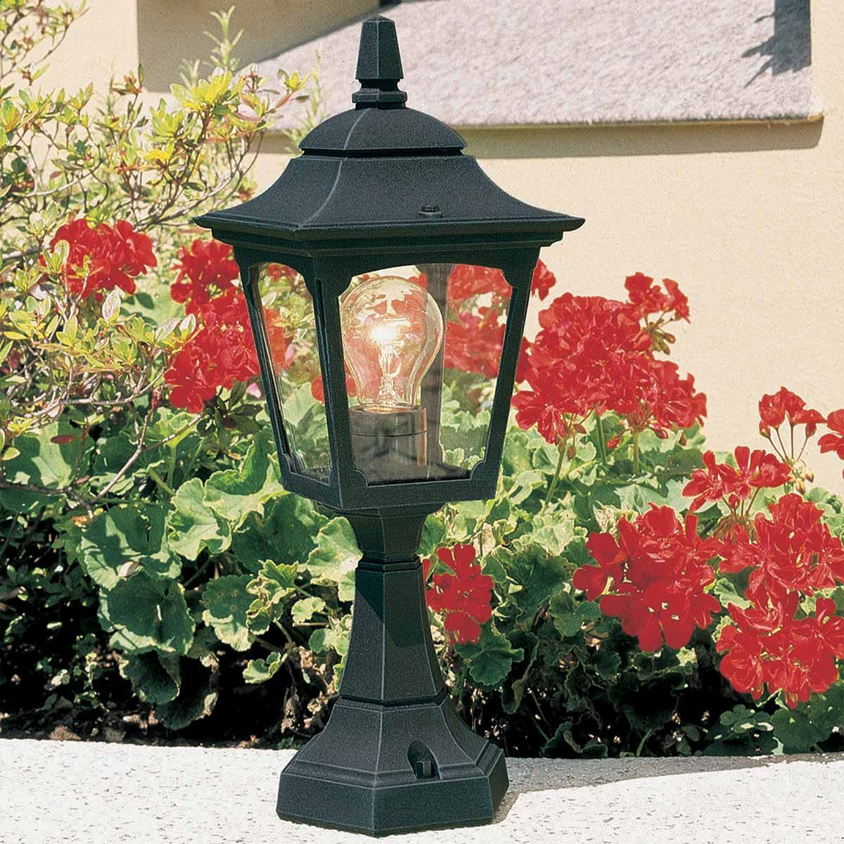 Elstead Chapel Mini Single Pedestal Lantern - Black