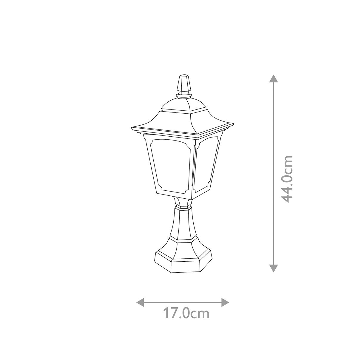 Elstead Chapel Mini Single Pedestal Lantern - Black