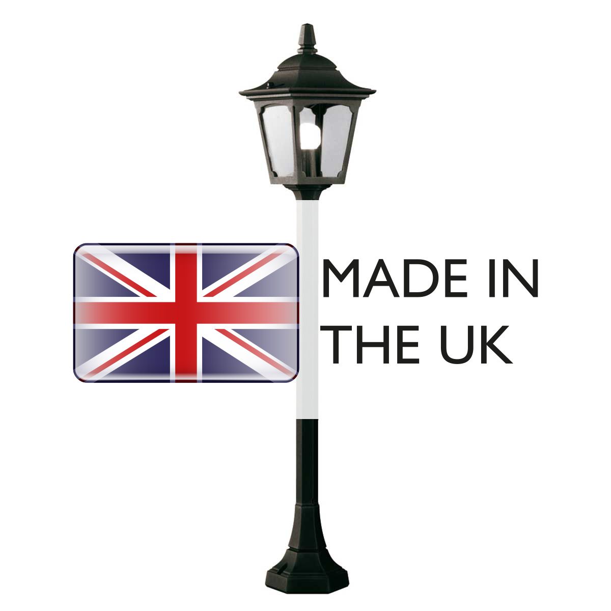 Elstead Chapel Mini Single Pillar Lantern - Black