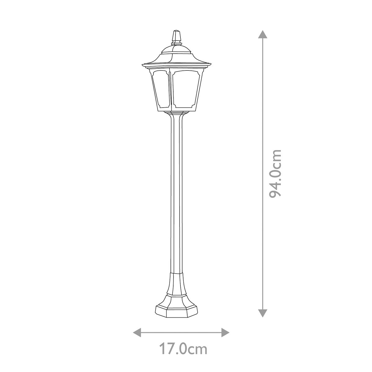 Elstead Chapel Mini Single Pillar Lantern - Black