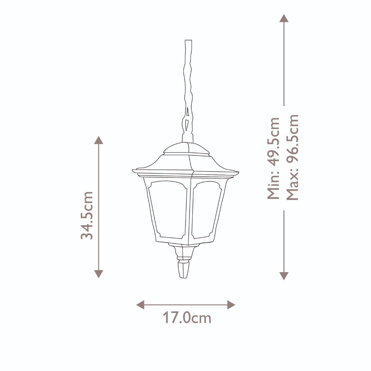 Elstead Chapel Mini 1 Light Chain Lantern - Black