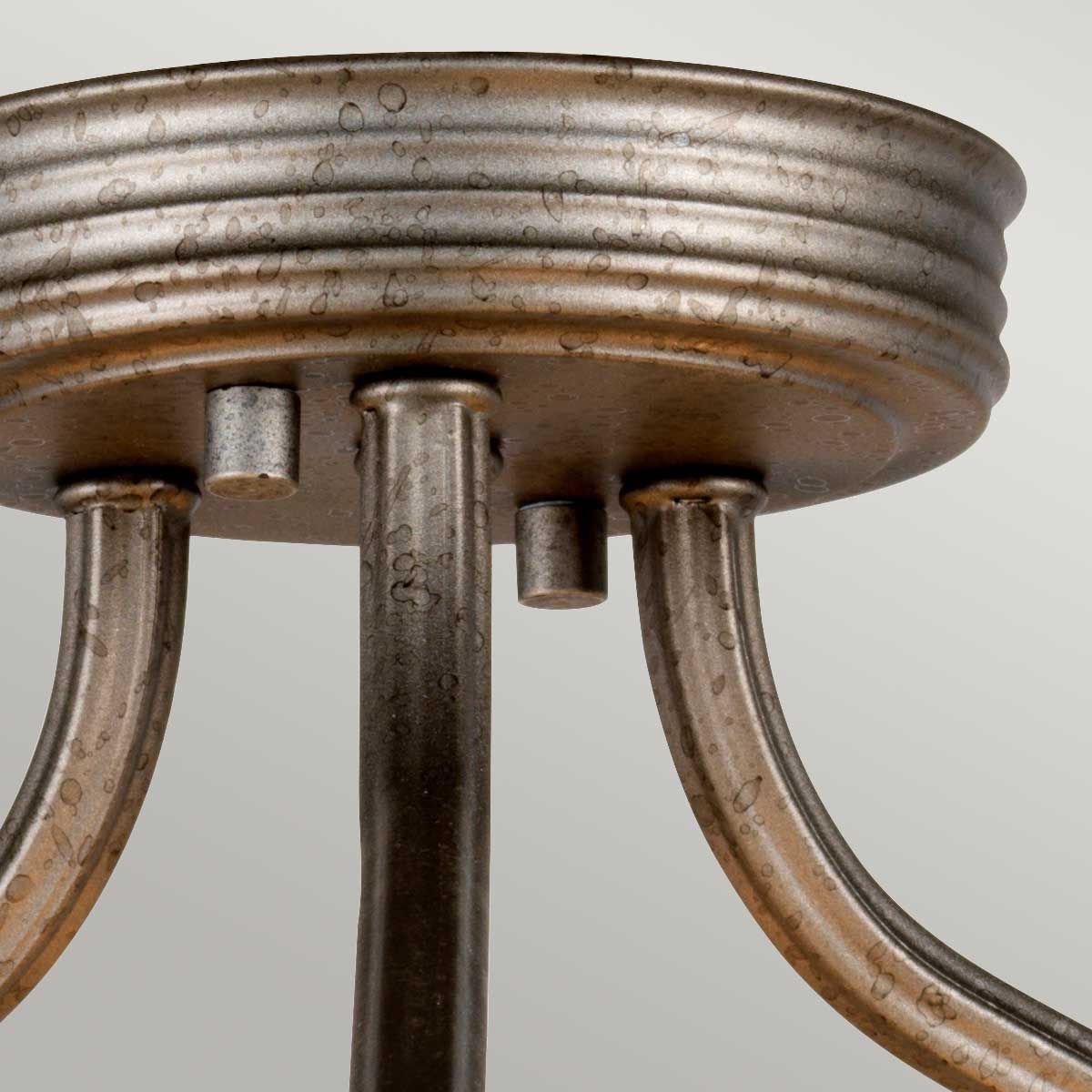 Elstead Crown 3 Light Semi-Flush/Pendant - Iron Gate