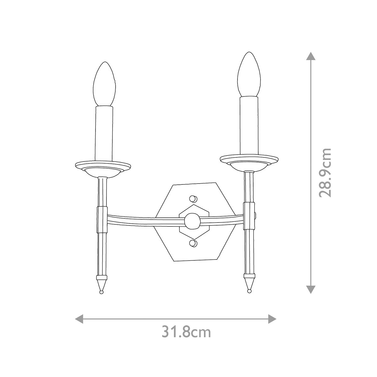 Elstead Crown 2 Light Wall Light - Iron Gate