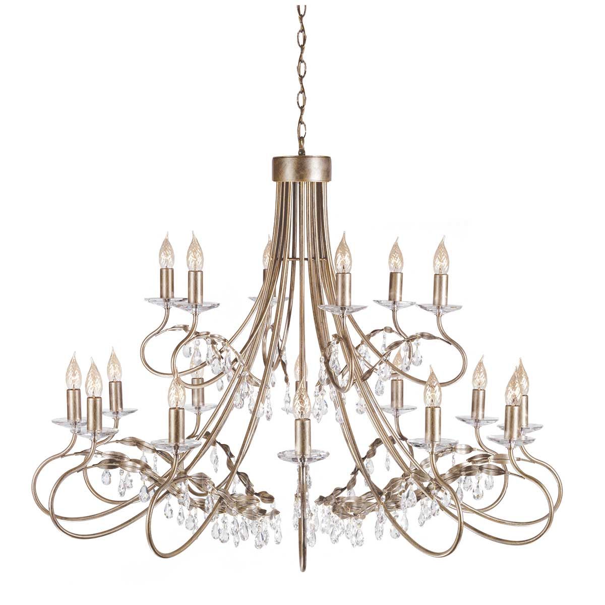 Elstead Christina 18 Light Chandelier - Silver & Gold