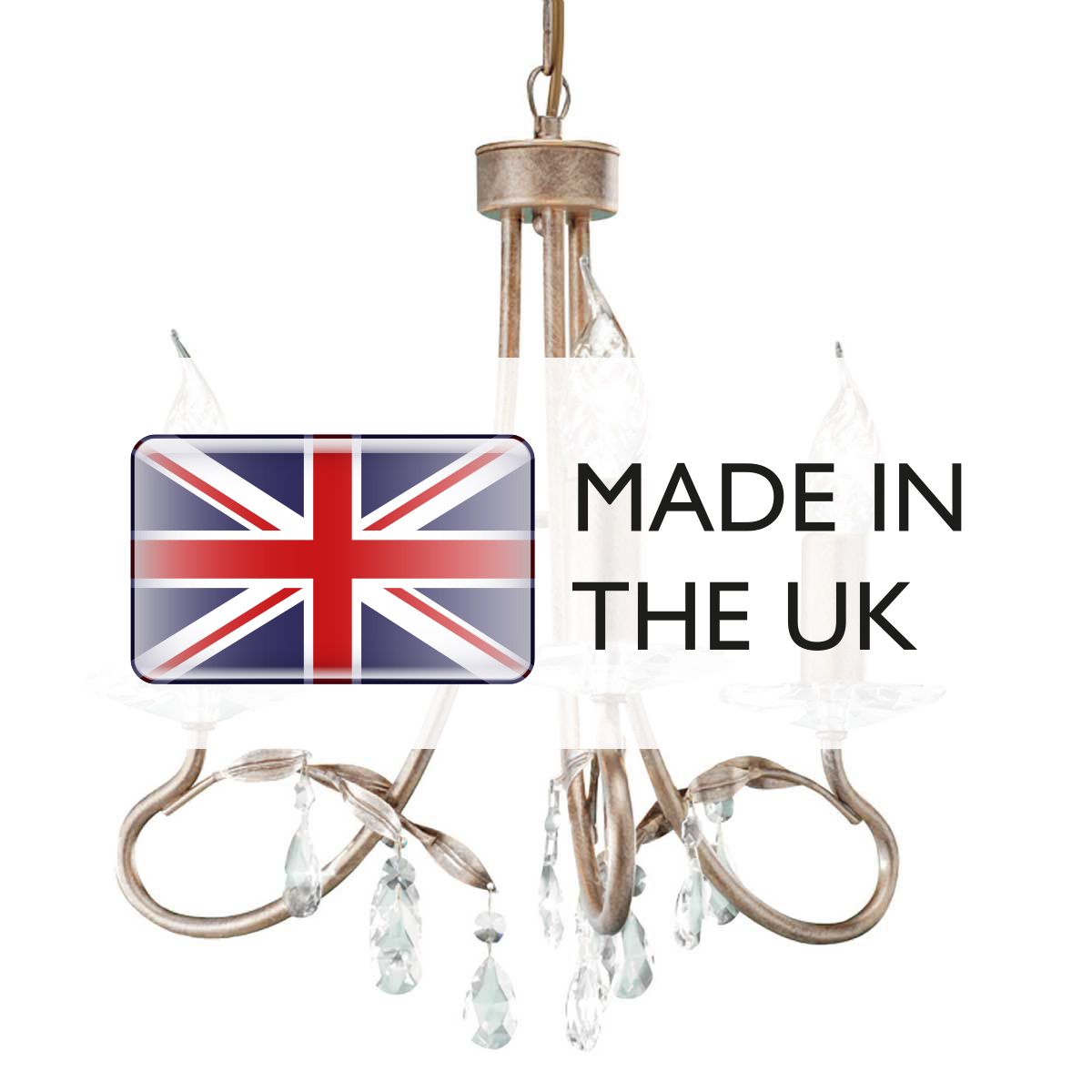 Elstead Christina 3 Light Chandelier - Silver & Gold