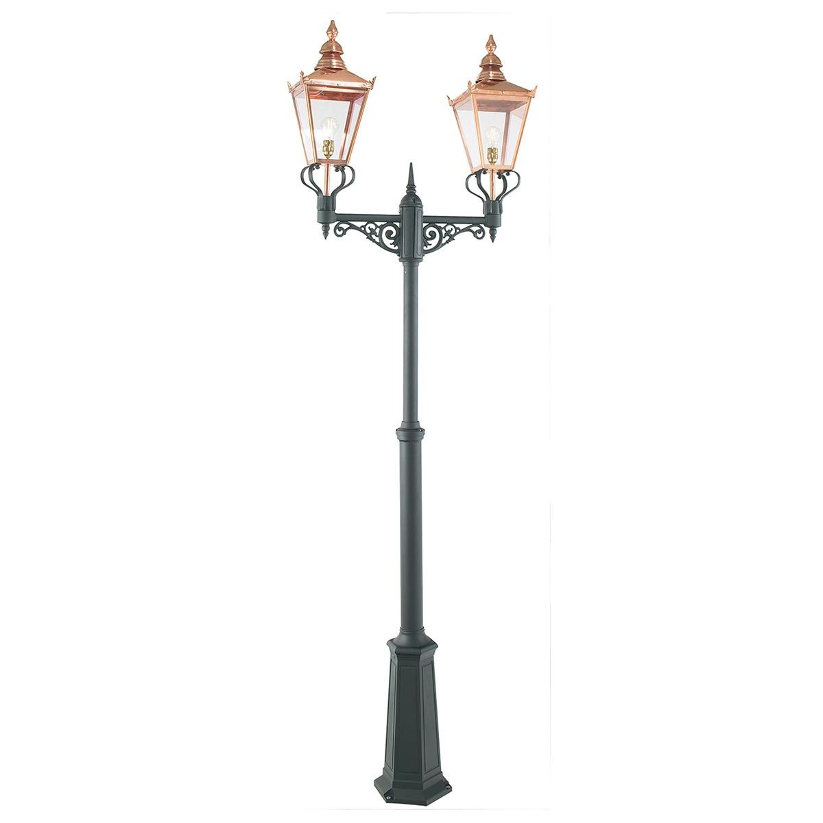 Norlys Chelsea Twin Head Lamp Post - Black & Copper