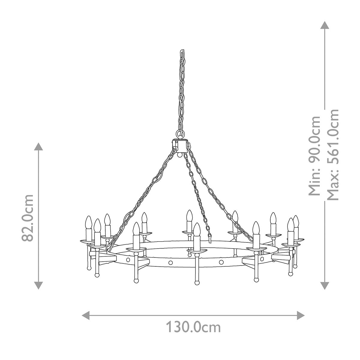 Elstead Cromwell 12 Light Chandelier - Old Bronze
