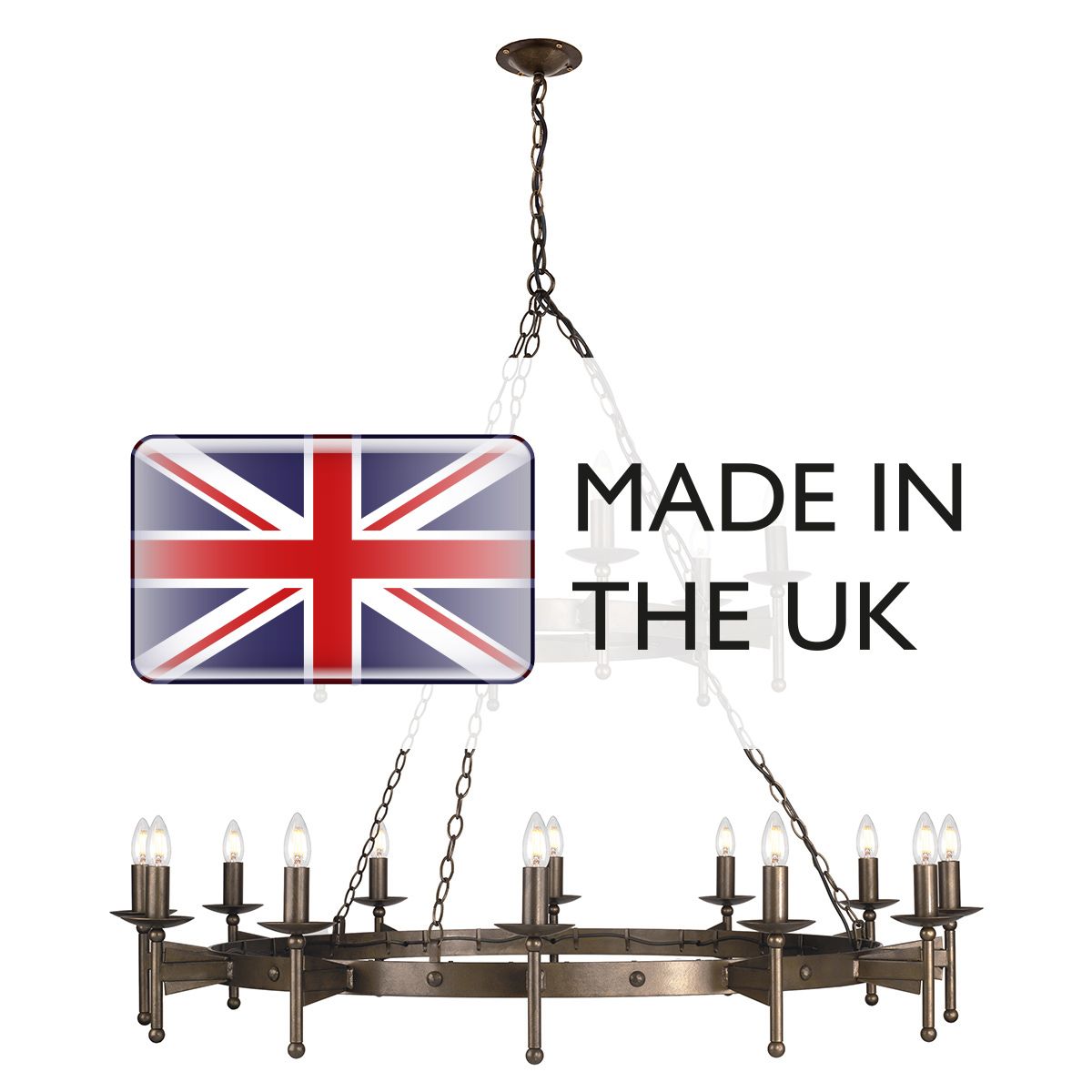 Elstead Cromwell 18 Light Chandelier - Old Bronze