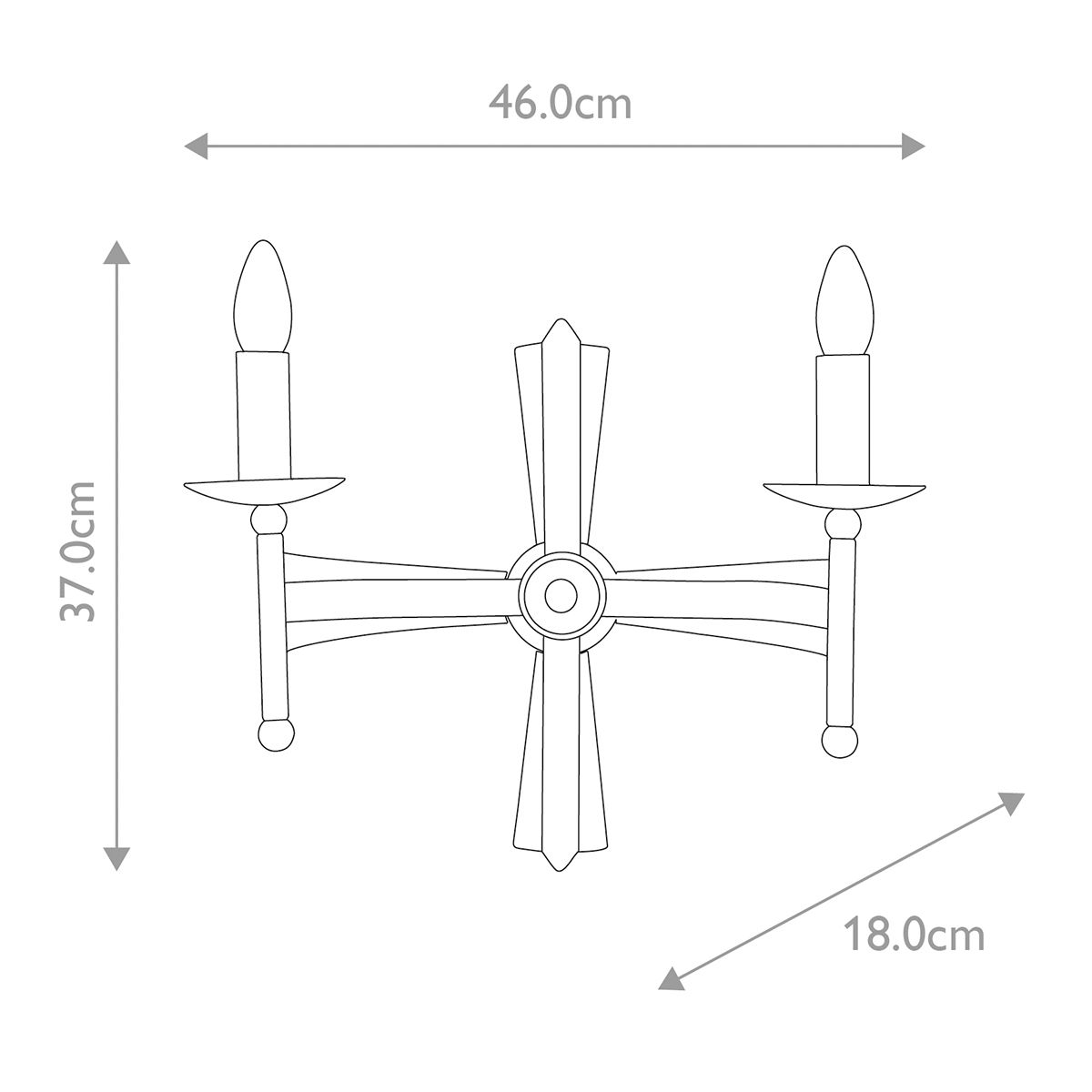 Elstead Cromwell 2 Light Wall Light - Old Bronze