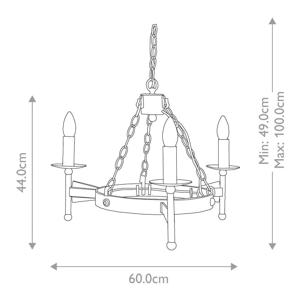 Elstead Cromwell 3 Light Chandelier - Old Bronze