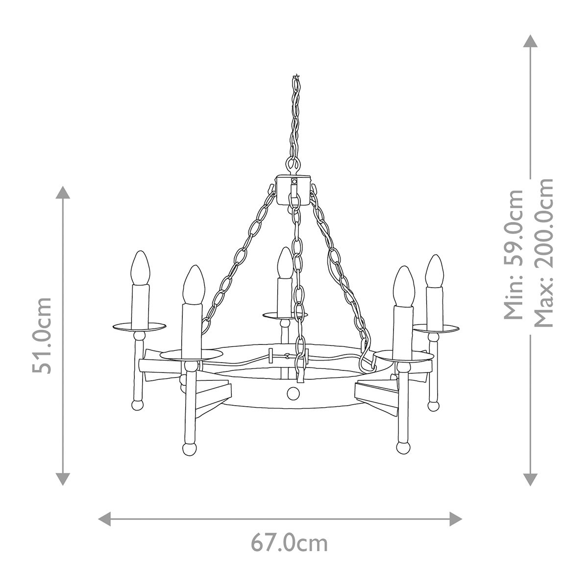 Elstead Cromwell 5 Light Chandelier - Old Bronze