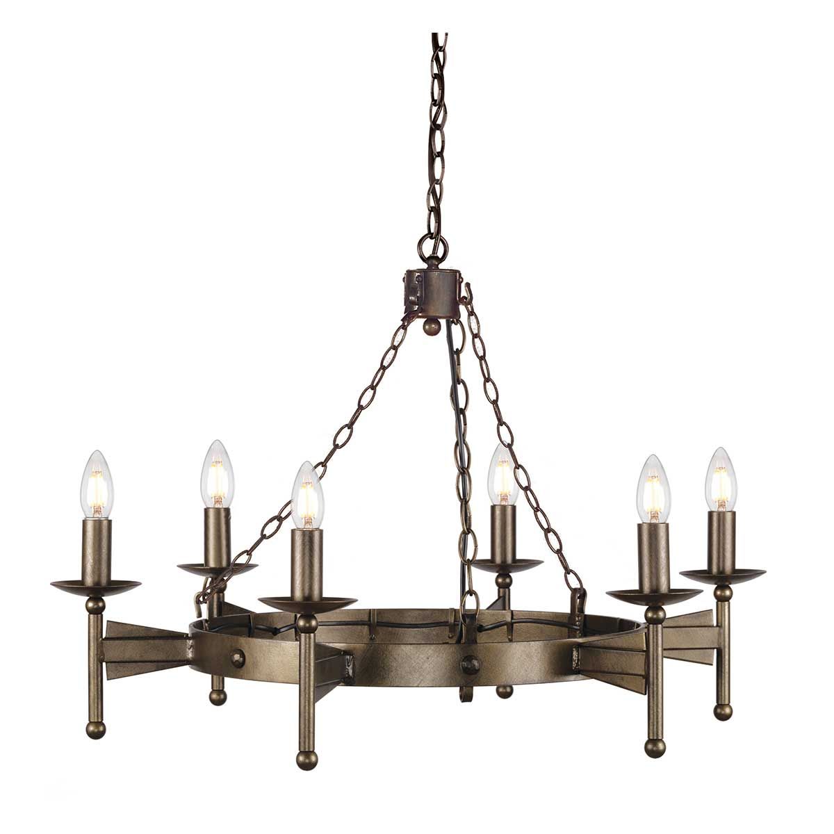 Elstead Cromwell 6 Light Chandelier - Old Bronze