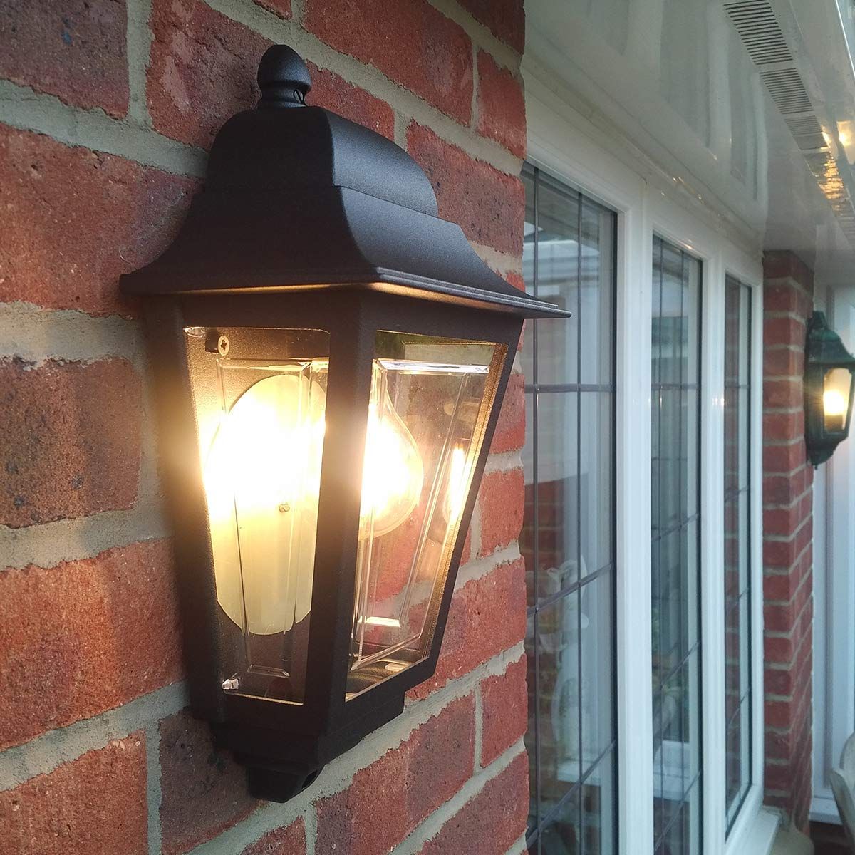 Elstead Deco Lane 1 Light Half Wall Lantern - Black