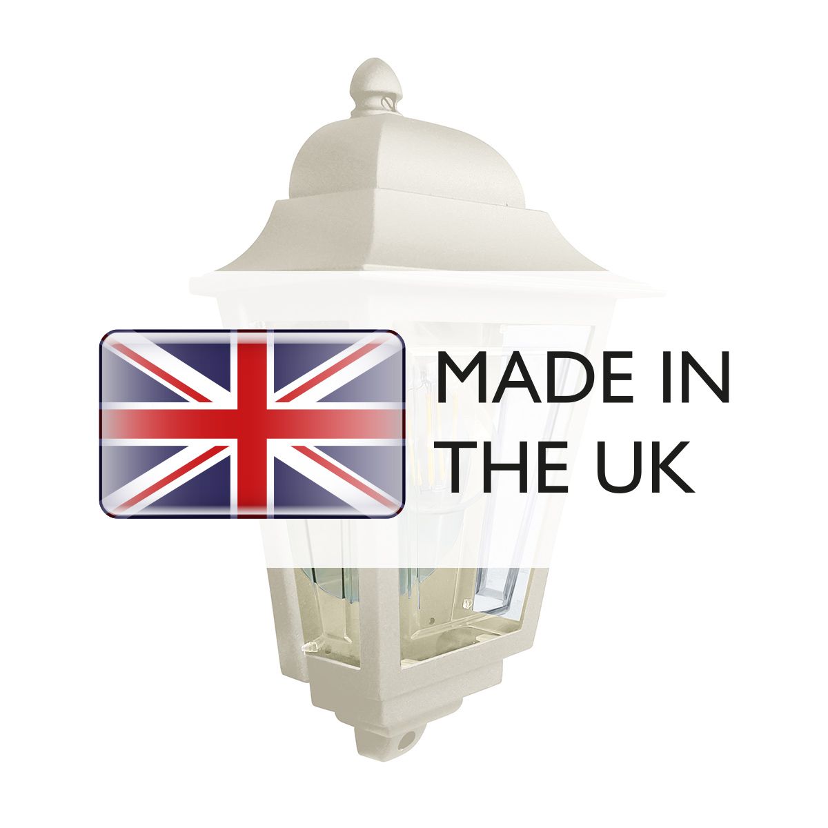 Elstead Deco Lane 1 Light Half Wall Lantern - Cream