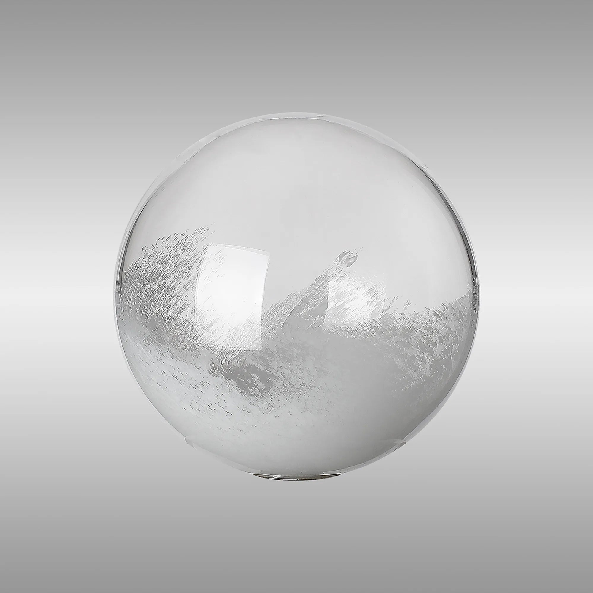 Dene 12cm Two-Tone Snow Specks Round Glass Shade (J) White & Clear