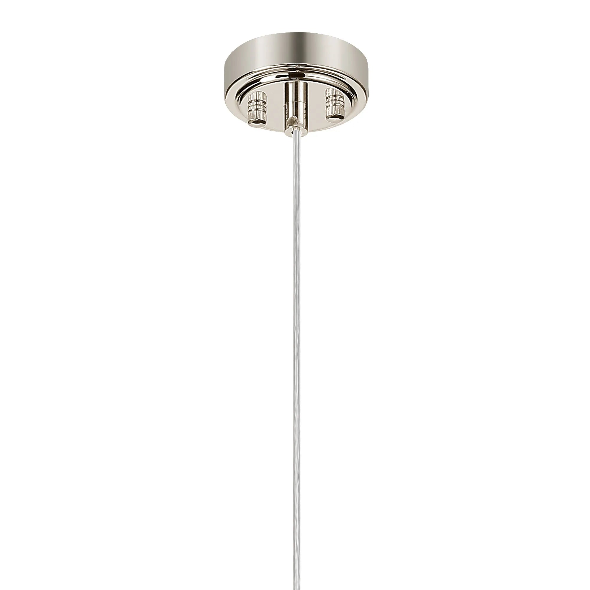 Dene Pendant 1 Light - IP44 Polished Nickel & Clear Waved Round Glass