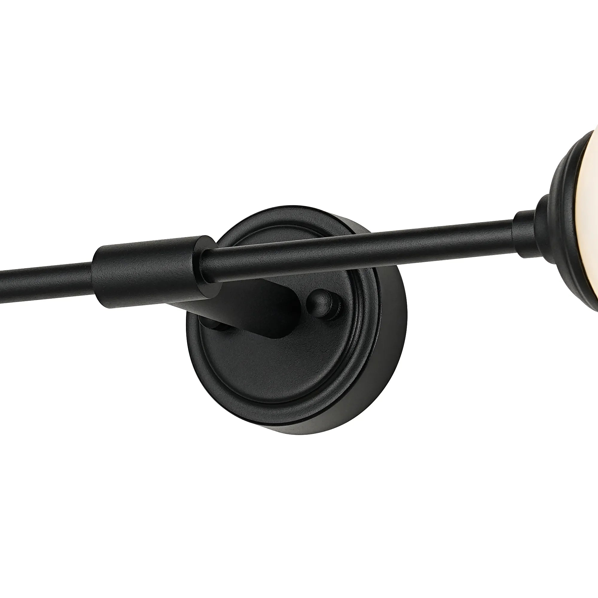 Fabula Dene Ceiling & Wall Light - Linear 2 Light - IP44 Satin Black & White Smooth Round Glass