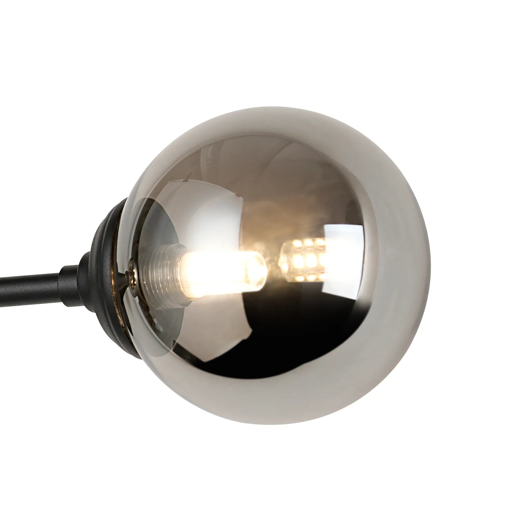 Dene Ceiling & Wall Light - Linear 2 Light - IP44 Satin Black & Glass Smooth Round Glass