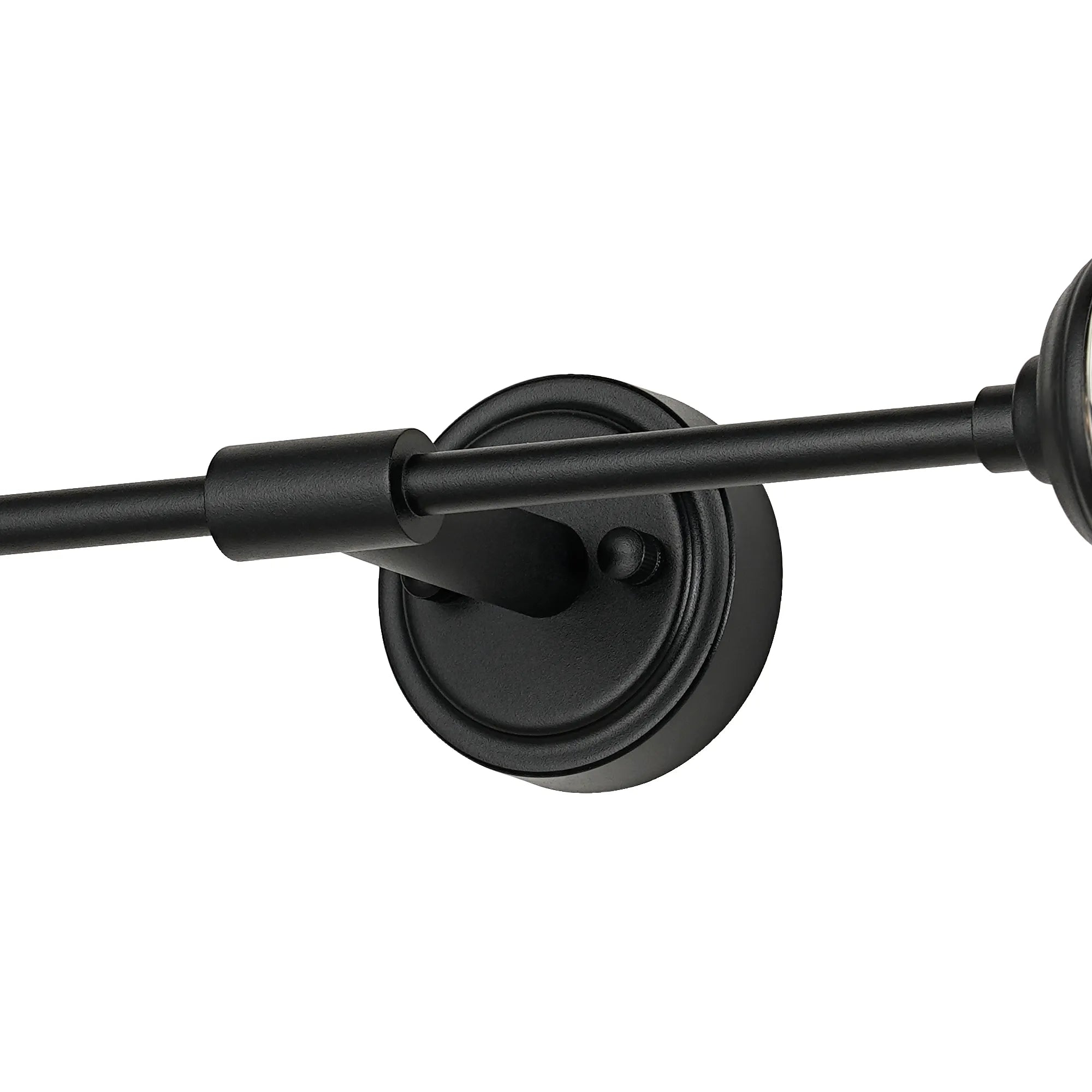 Dene Ceiling & Wall Light - Linear 2 Light - IP44 Satin Black & Glass Ribbed Round Glass