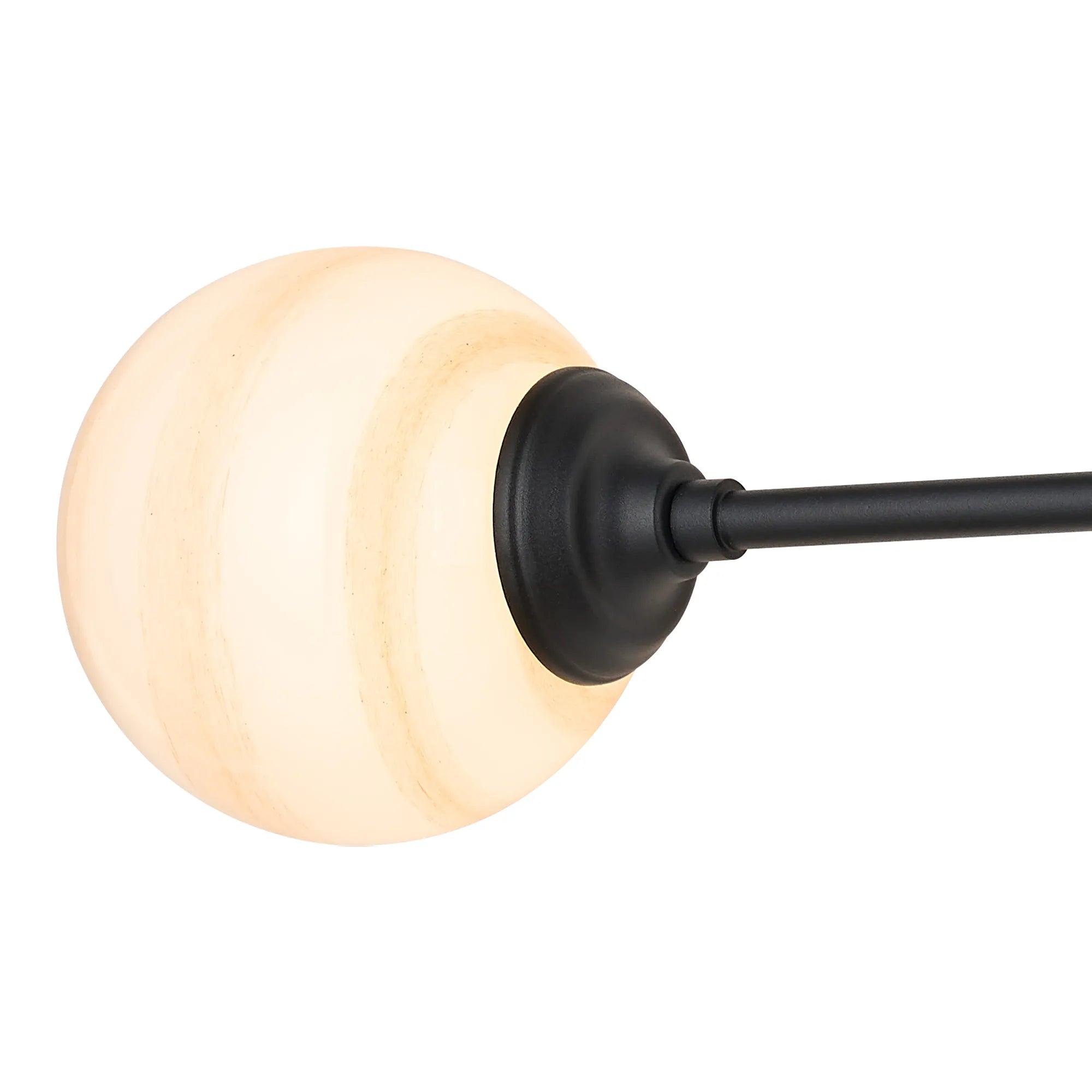 Dene Ceiling & Wall Light - Linear 2 Light - IP44 Satin Black & Brown","White Round Marble Effect Glass