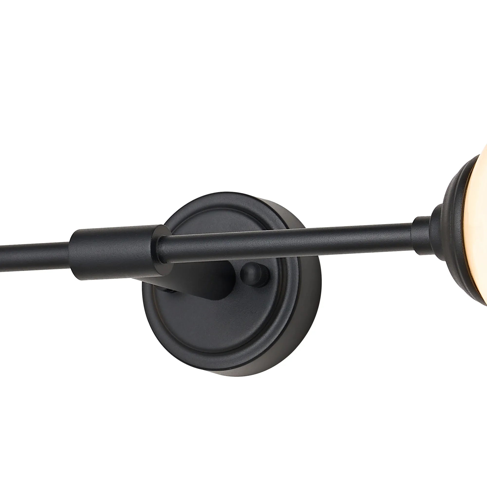 Dene Ceiling & Wall Light - Linear 2 Light - IP44 Satin Black & Brown","White Round Marble Effect Glass