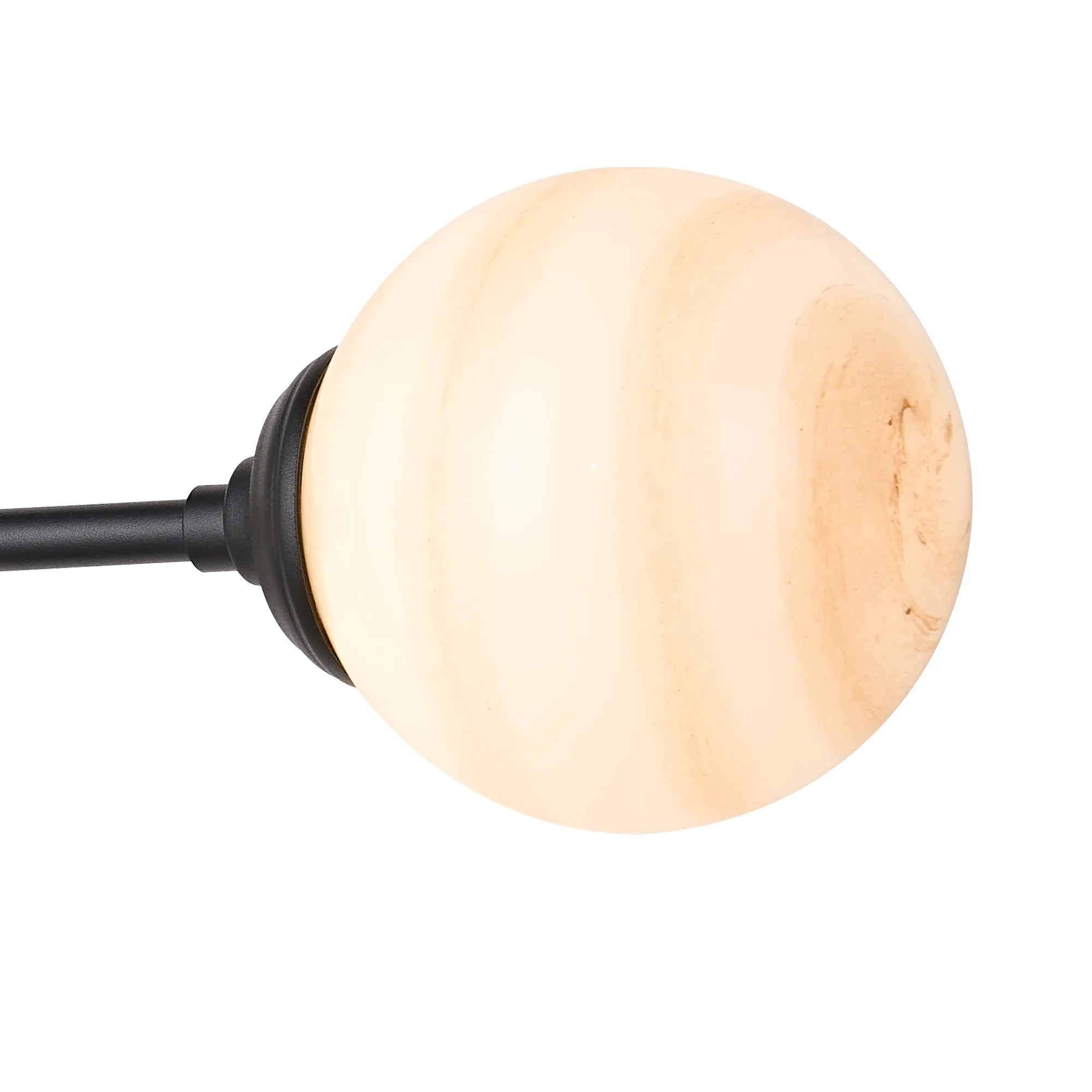 Dene Ceiling & Wall Light - Linear 2 Light - IP44 Satin Black & Brown","White Round Marble Effect Glass