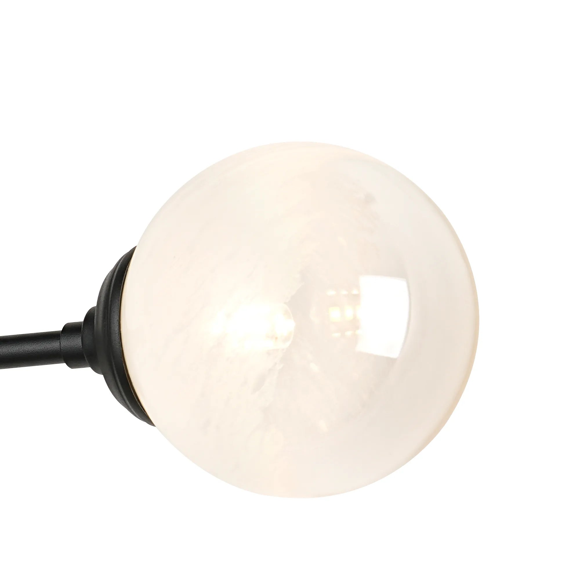 Dene Ceiling & Wall Light - Linear 2 Light - IP44 Satin Black & White Two-Tone Snow Specks Round Glass