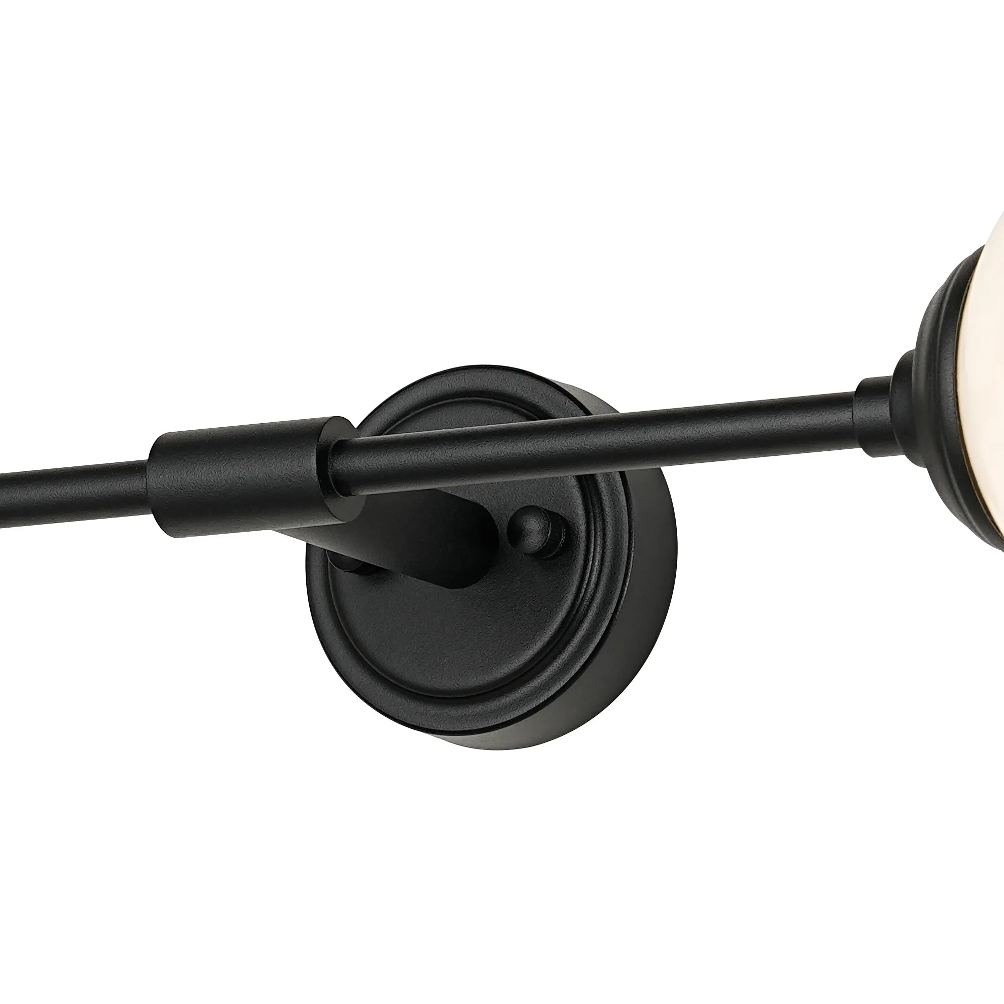 Dene Ceiling & Wall Light - Linear 2 Light - IP44 Satin Black & White Two-Tone Snow Specks Round Glass