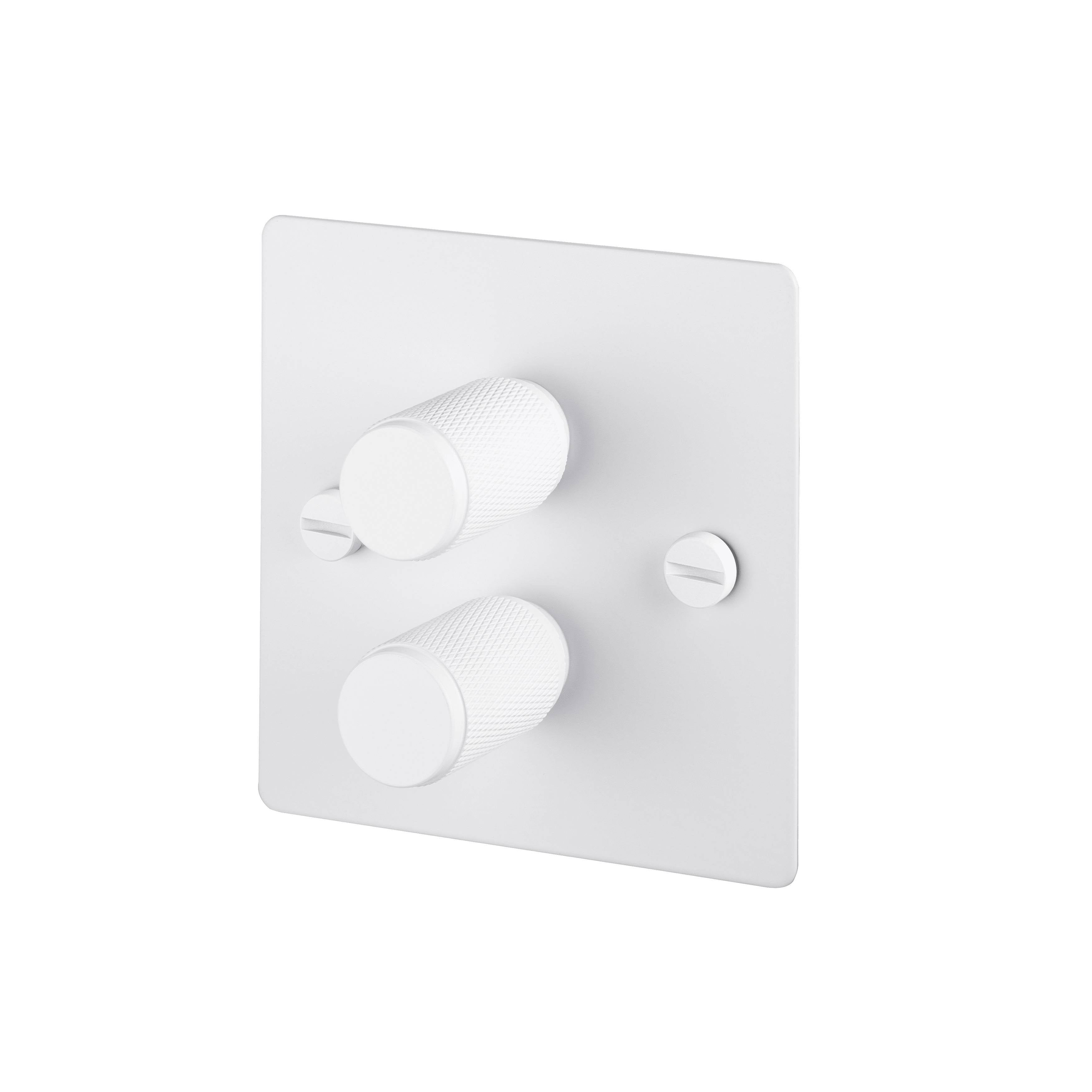 Buster + Punch 2G Dimmer 120W - Cross Knurl - White - 2 Way