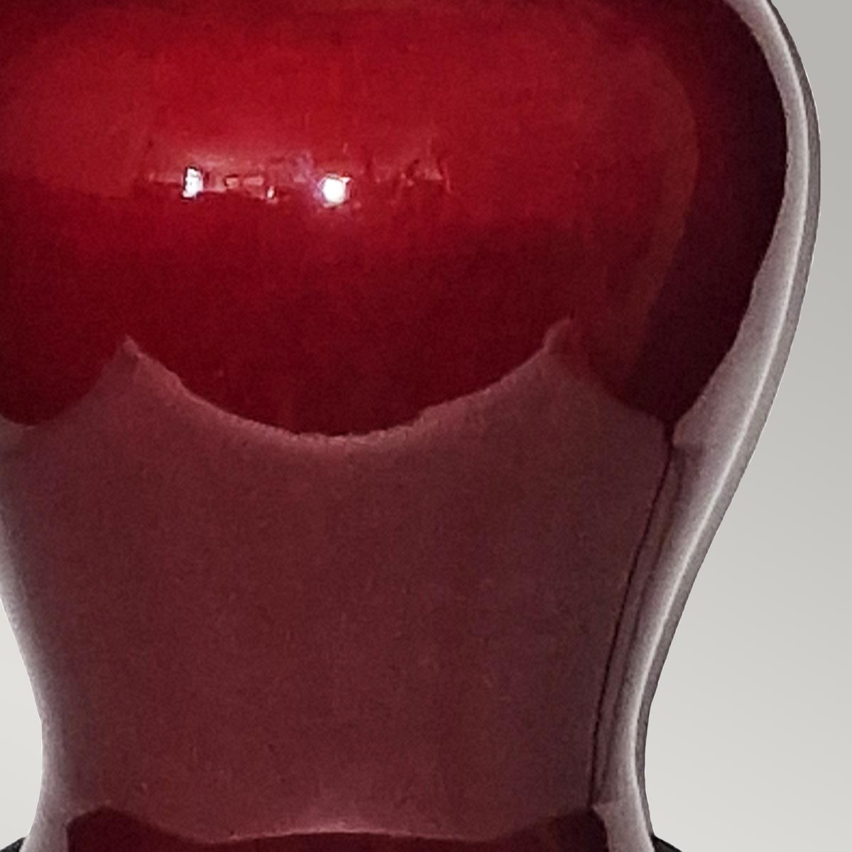 Elstead Majin Jar 1 Light Table Lamp - Oxblood Red with Polycotton shade