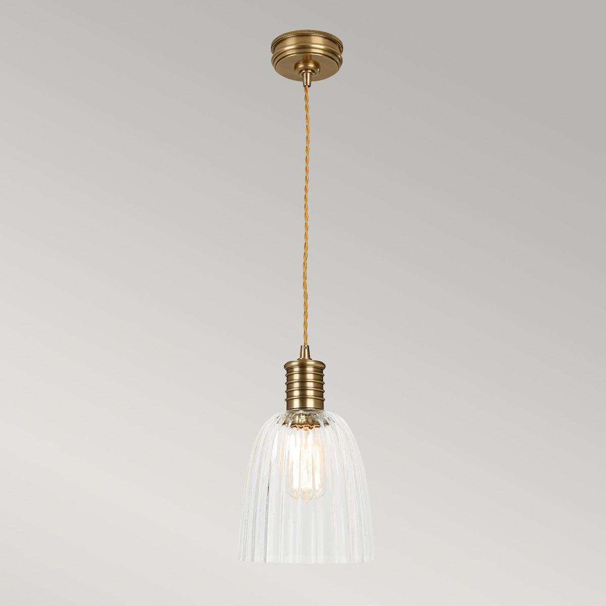 Elstead Douille 1 Light Pendant - Aged Brass