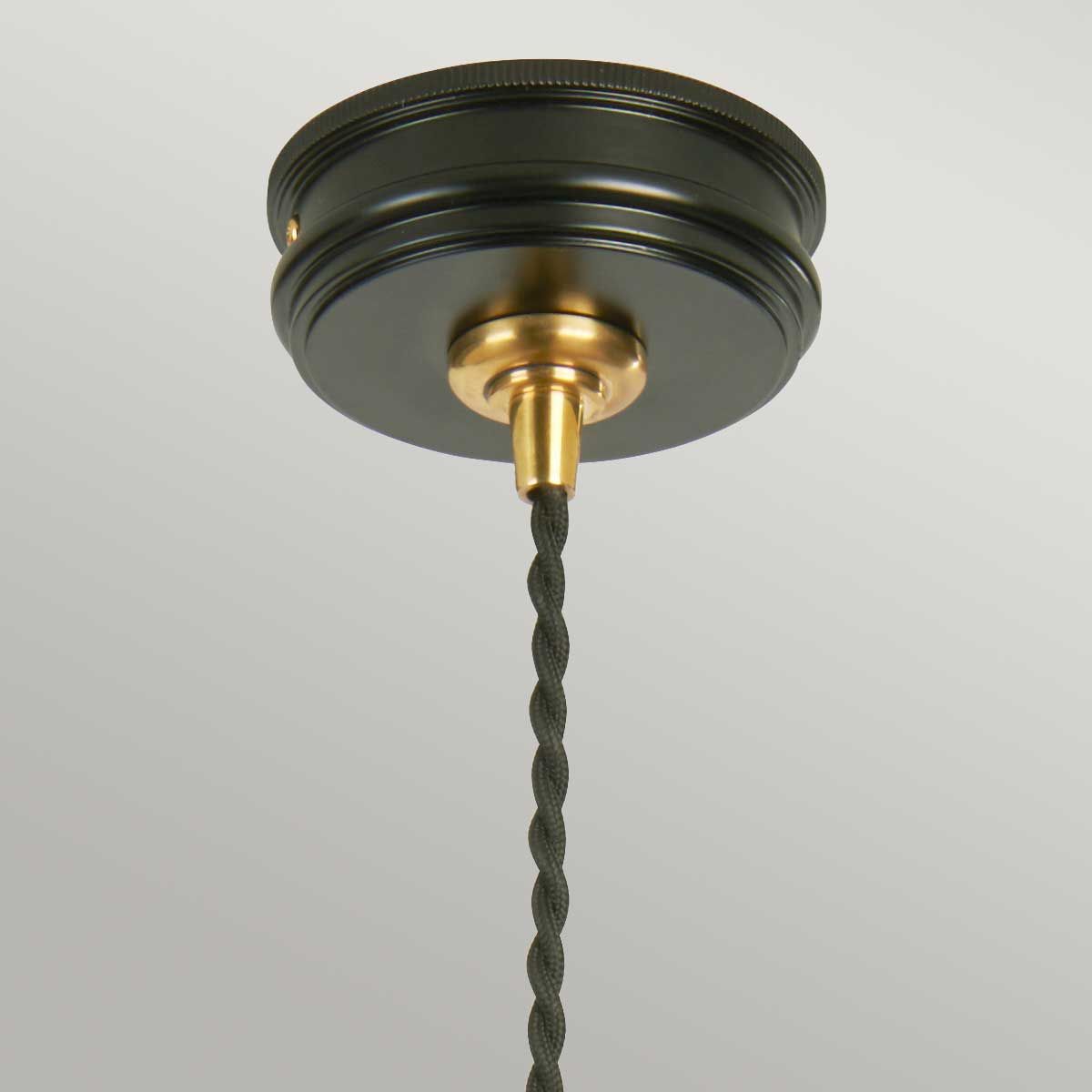 Elstead Douille Single Pendant - Black & Polished Brass