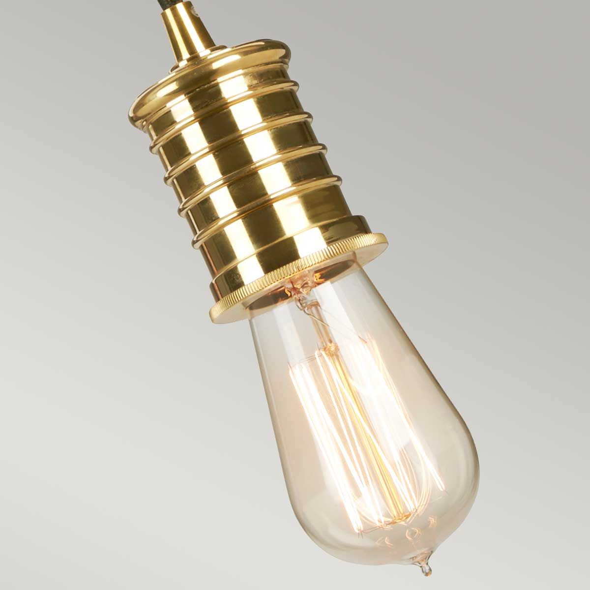 Elstead Douille Single Pendant - Black & Polished Brass