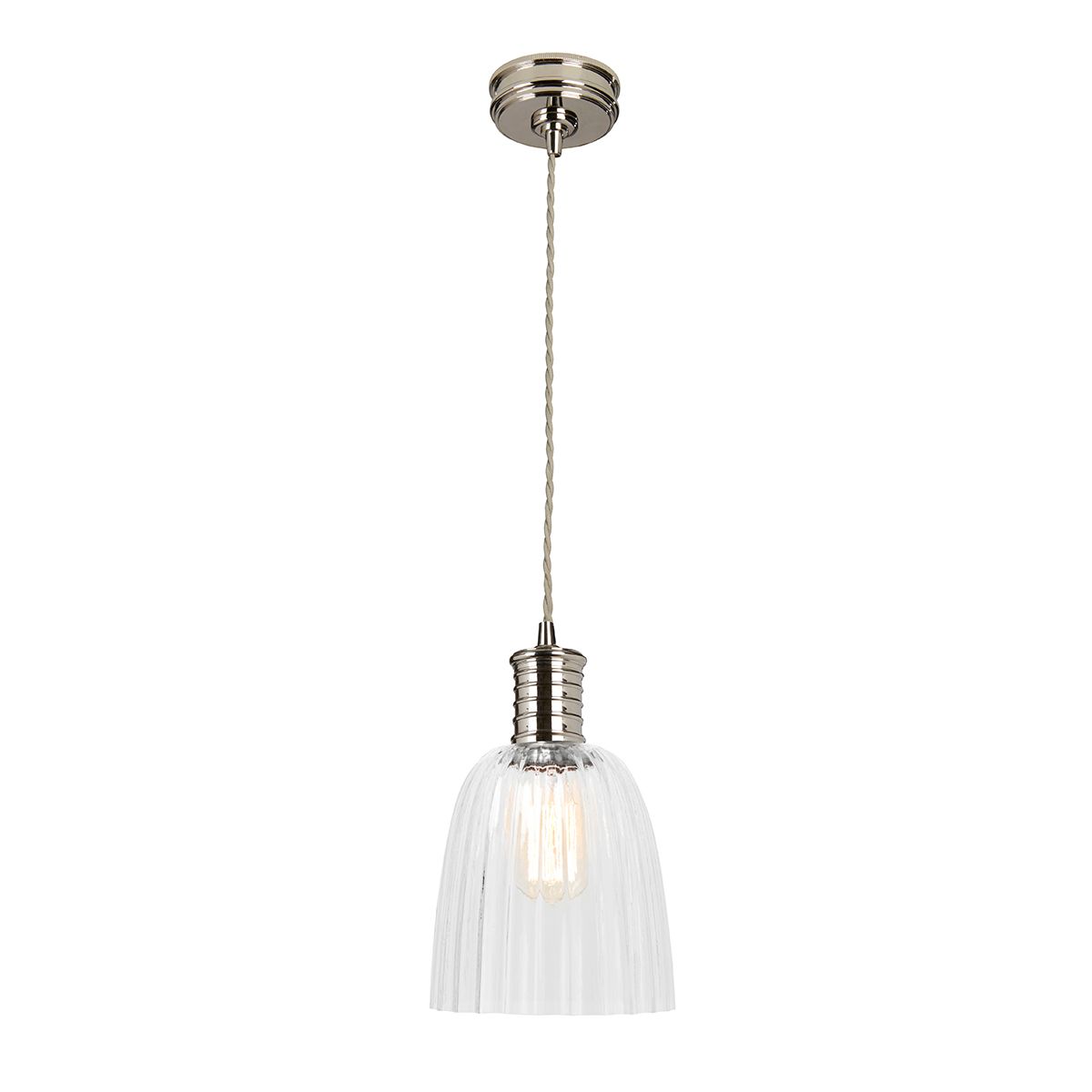 Elstead Douille Single Pendant - Polished Nickel