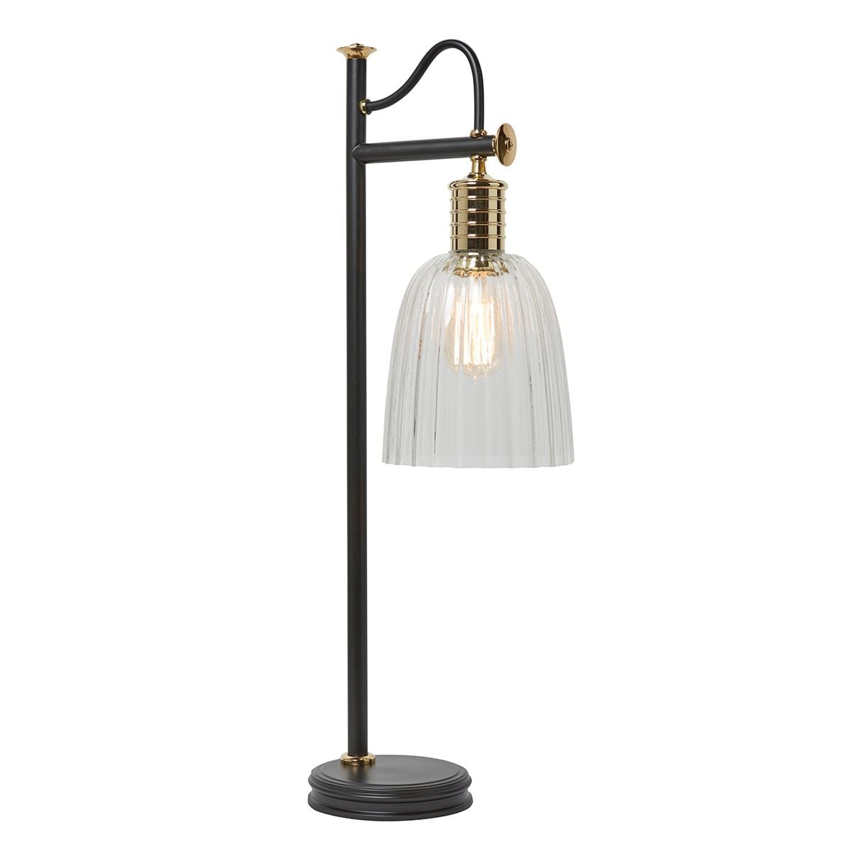 Elstead Douille Single Table Lamp - Black & Polished Brass