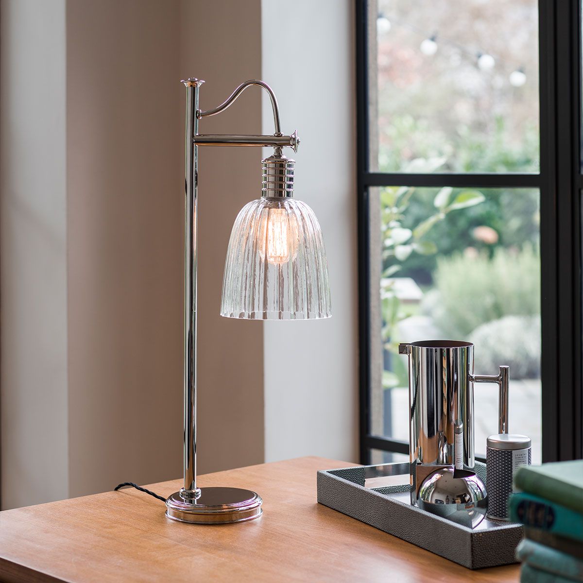 Elstead Douille Single Table Lamp - Polished Nickel